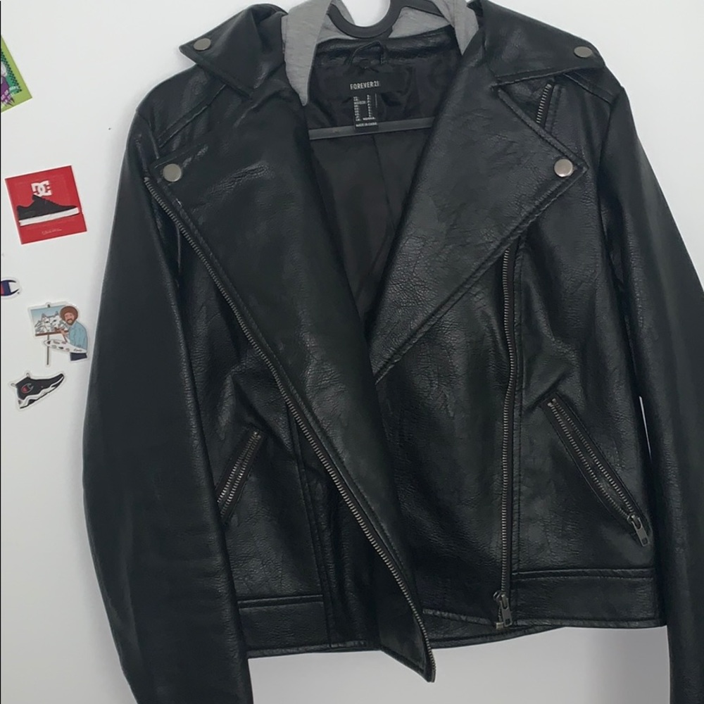 Black leather jacket